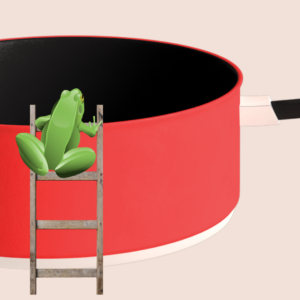 kikker in kokend water